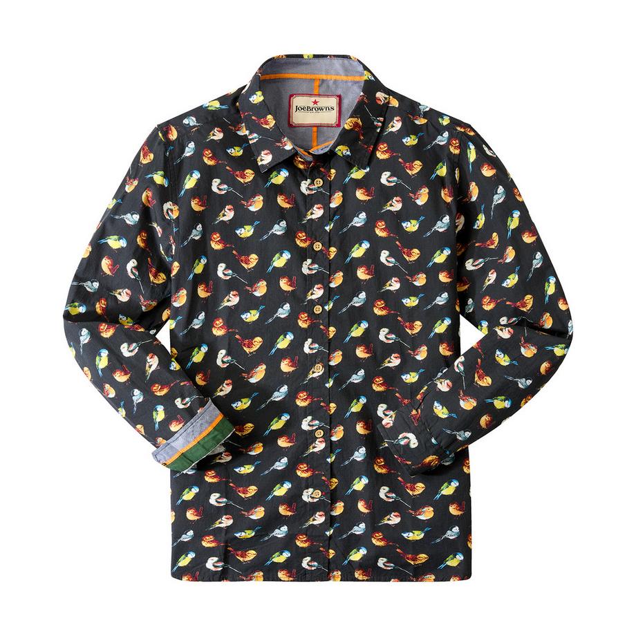 Joe Browns Hemd mit Vogelmuster Langarm  