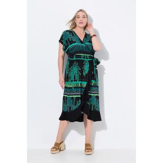 Ulla Popken Kaftan Dschungelmuster Rundhals Halbarm  