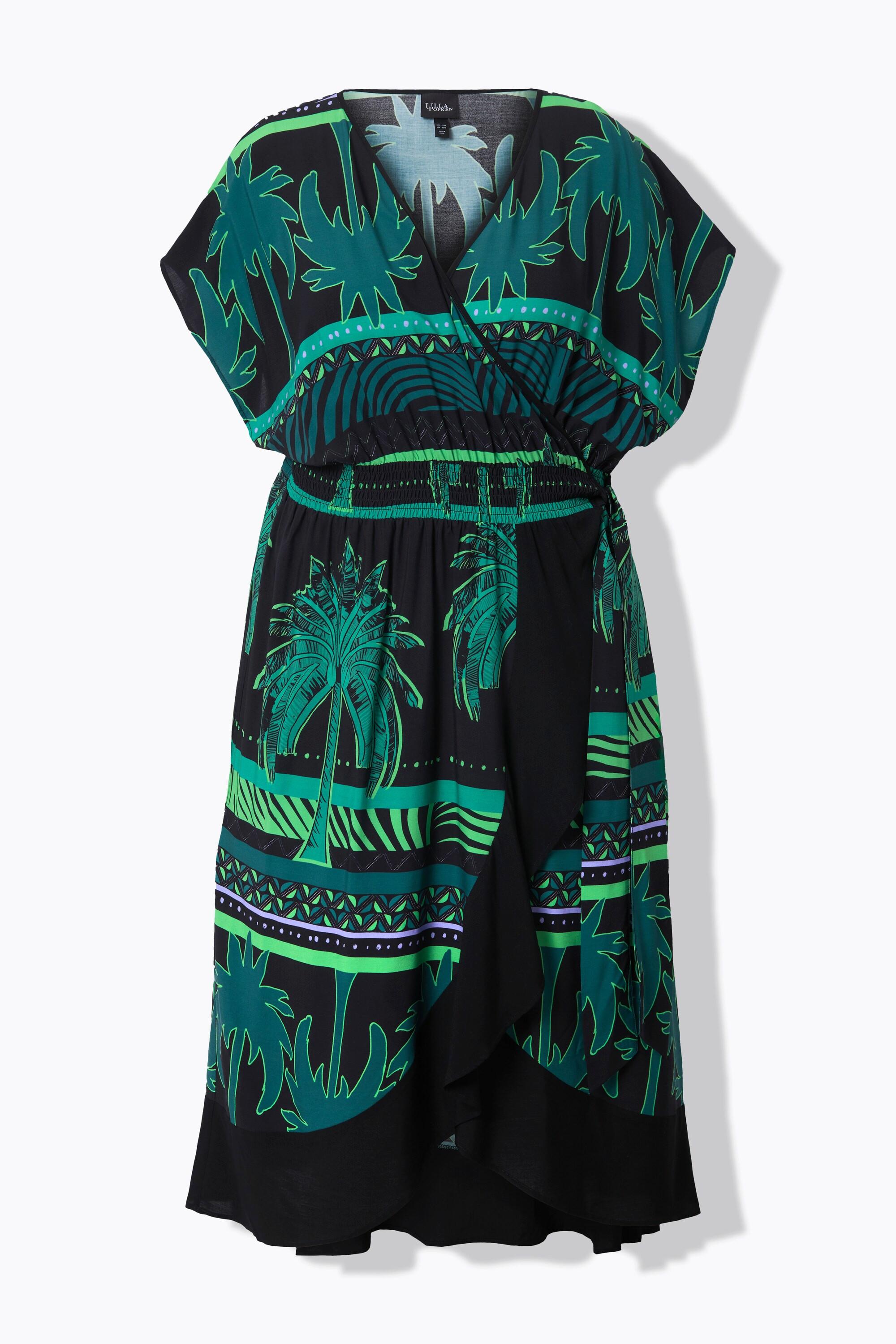 Ulla Popken Kaftan Dschungelmuster Rundhals Halbarm  