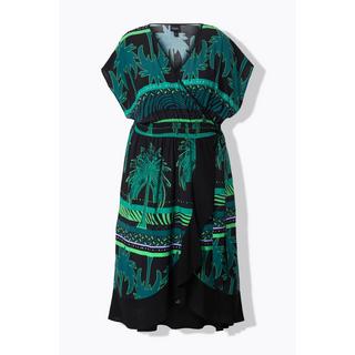 Ulla Popken Kaftan Dschungelmuster Rundhals Halbarm  