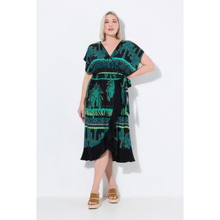 Ulla Popken Kaftan Dschungelmuster Rundhals Halbarm  