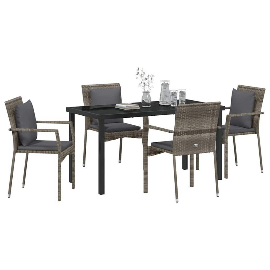 VidaXL Ensemble de salle à manger pour jardin poly rattan  