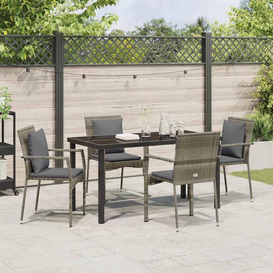 VidaXL Ensemble de salle à manger pour jardin poly rattan  