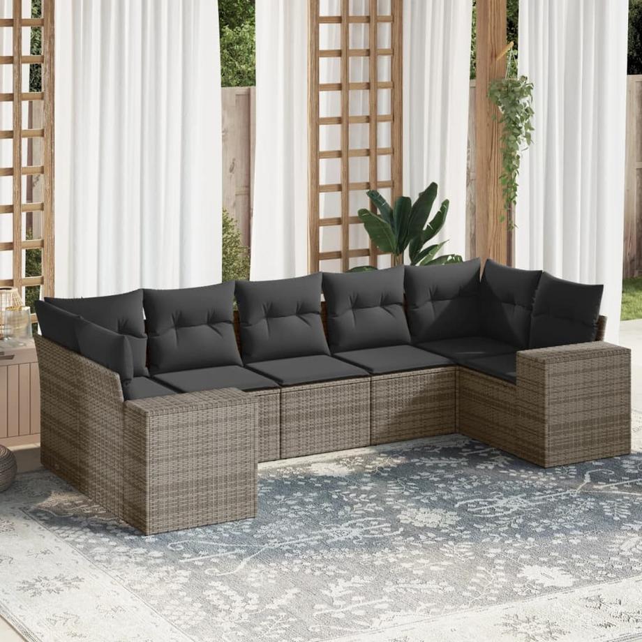 VidaXL Ensemble de canapés de jardin rotin synthétique  