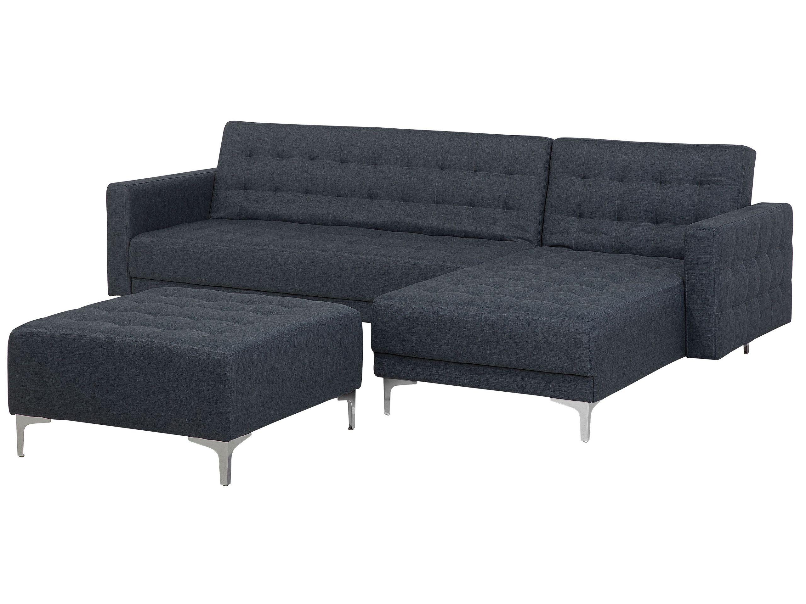 Beliani Ecksofa mit Ottomane aus Stoff Modern ABERDEEN  