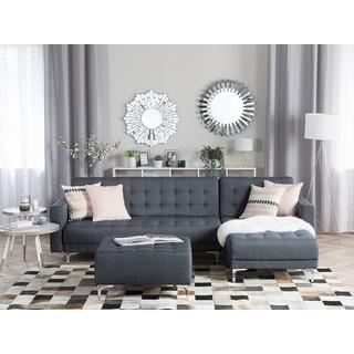 Beliani Ecksofa mit Ottomane aus Polyester Modern ABERDEEN  