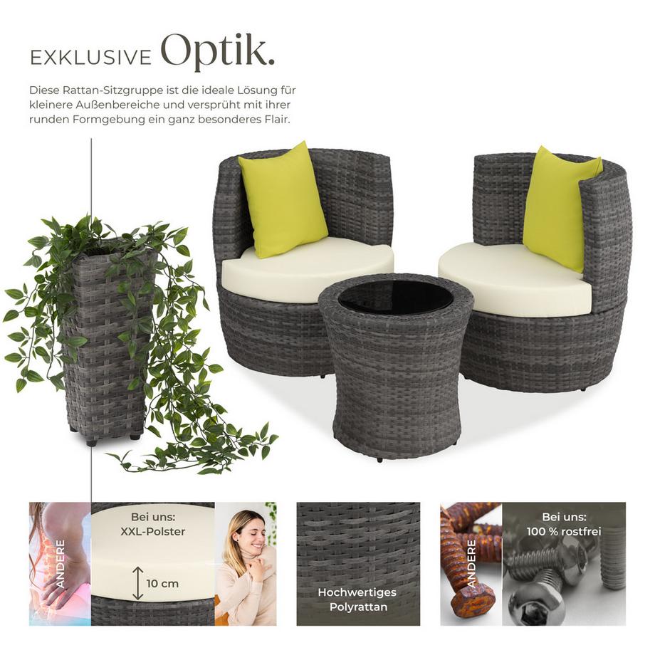 Tectake Salon de jardin NICE avec cadre en aluminium  