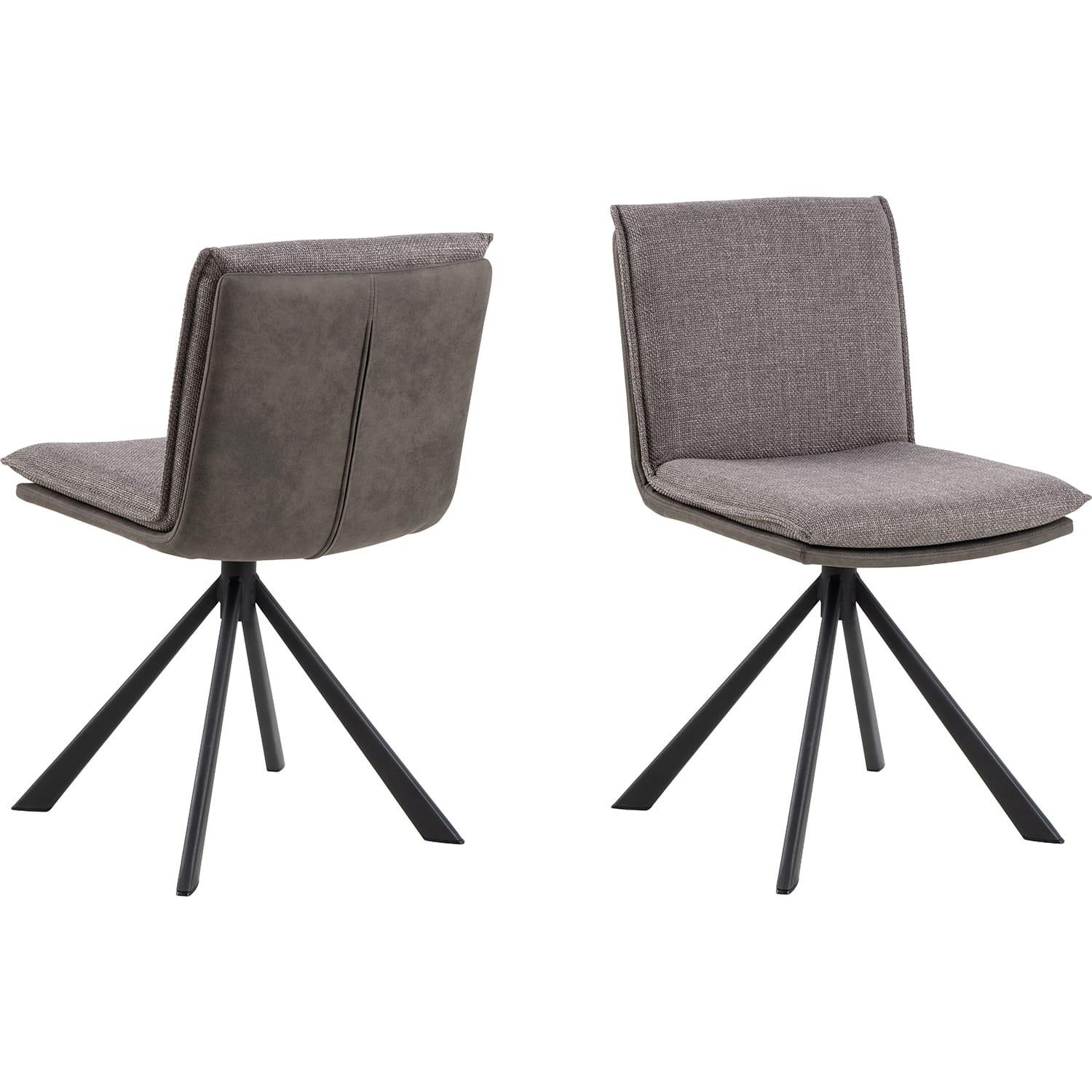 mutoni Chaise de salle à manger Fauna gris-marron rotative (1 pièce)  