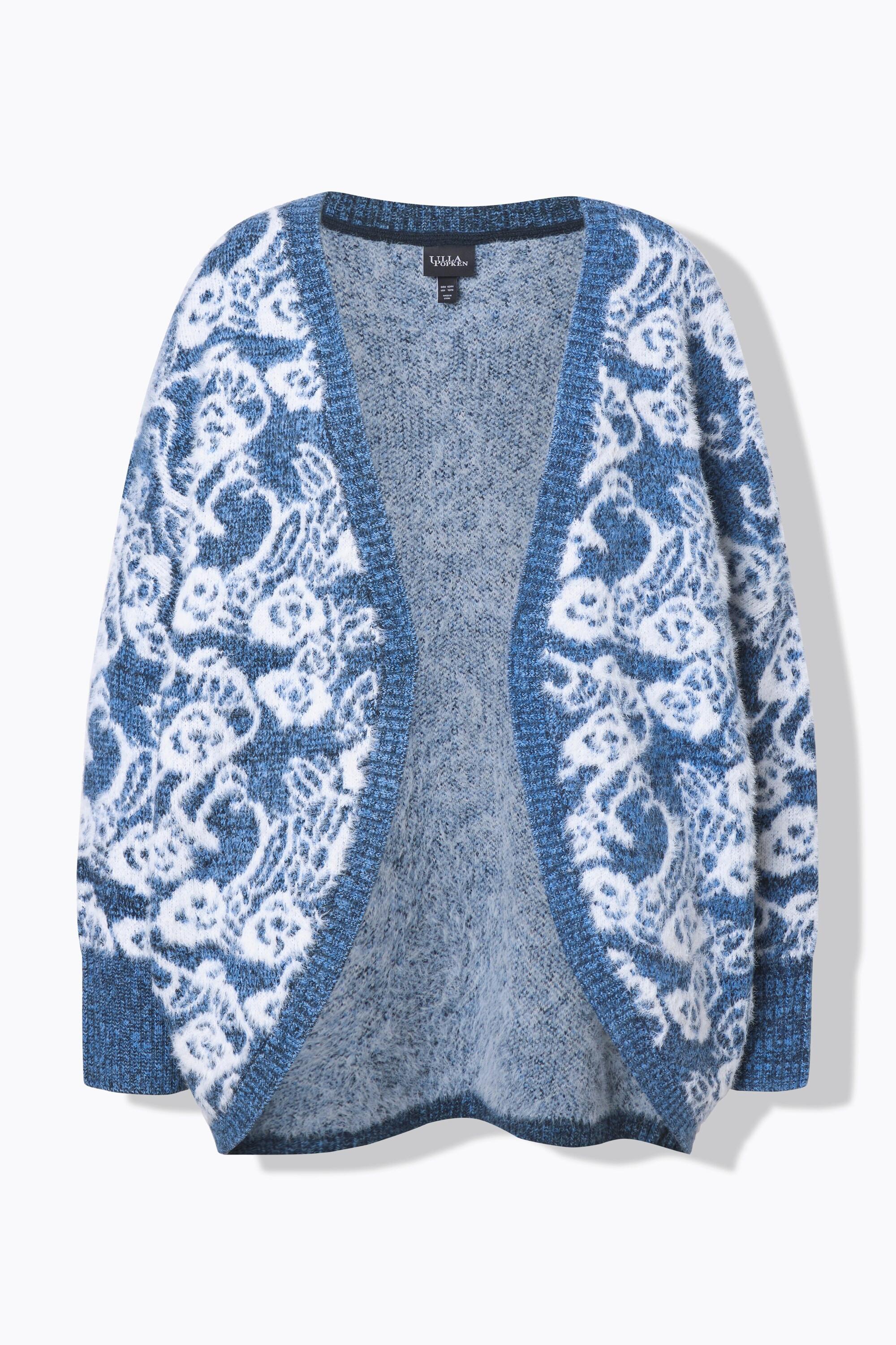 Ulla Popken Cardigan Egg-Shape Manches Longues Chauve-Souris  