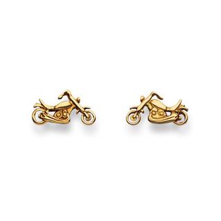 MUAU Schmuck  Ohrstecker Chopper Gelbgold 750, 7x12mm 