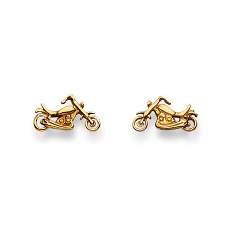 MUAU Schmuck  Ohrstecker Chopper Gelbgold 750, 7x12mm 
