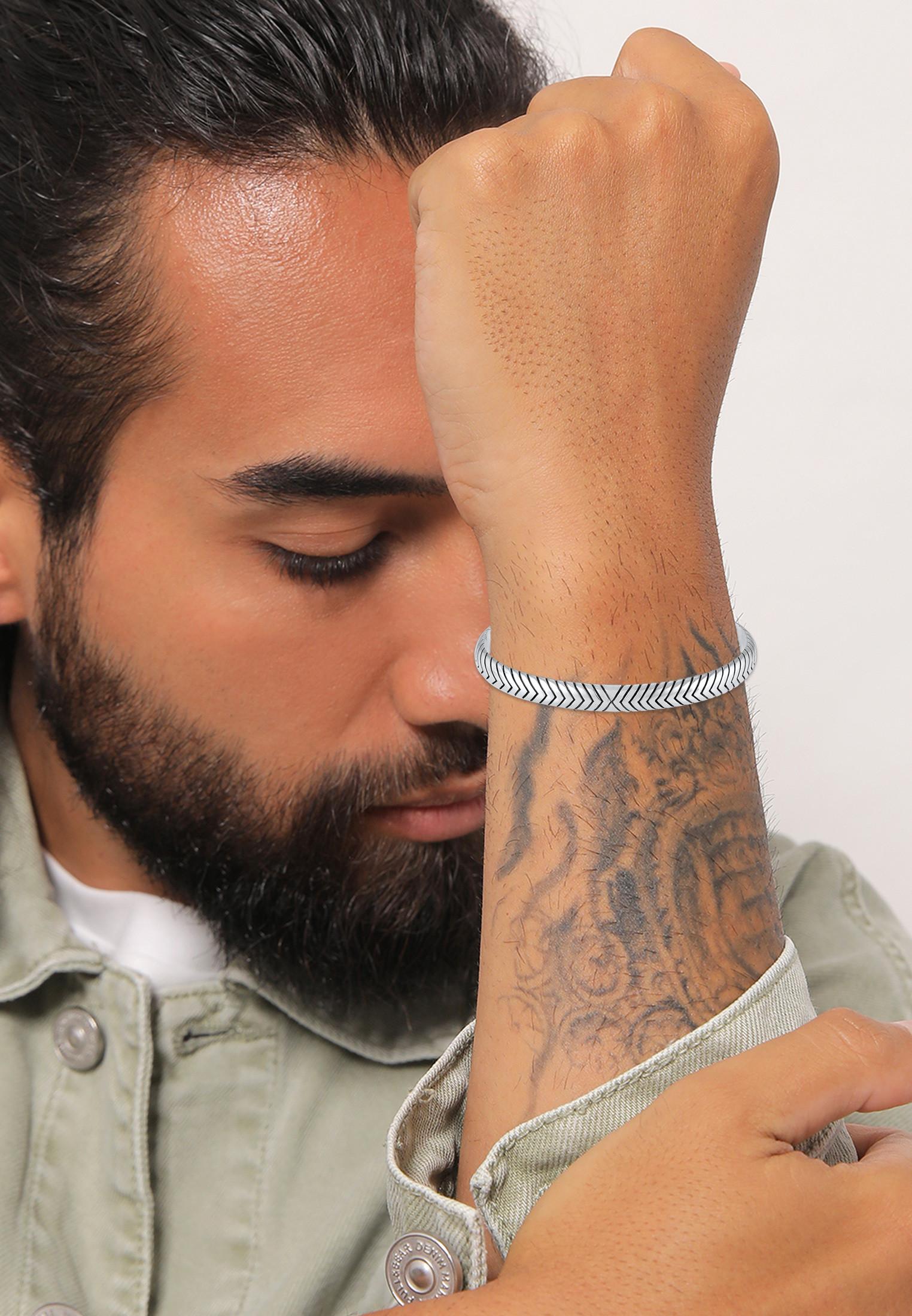 Kuzzoi  Bracelet Bracelet Homme Oxydé Ouvert Basic 