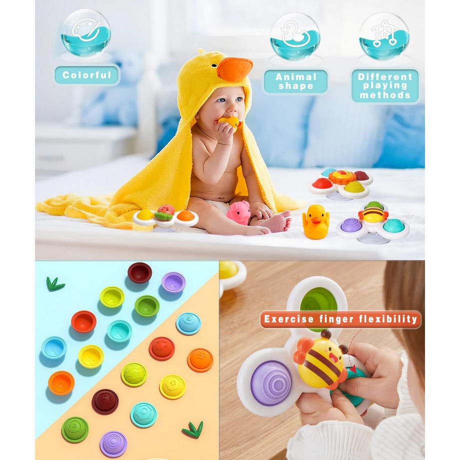 Activity-board  Saugnapf Spielzeug Baby, Fidget Spinner, Badespielzeug Baby Badewanne Spielzeug Fidget 