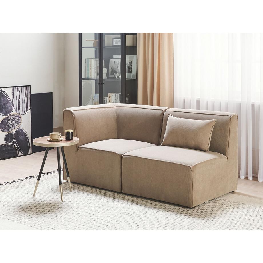 Beliani Module d'angle en Velours côtelé Moderne LEMVIG  