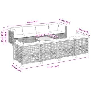 VidaXL Ensemble de canapés de jardin rotin synthétique  