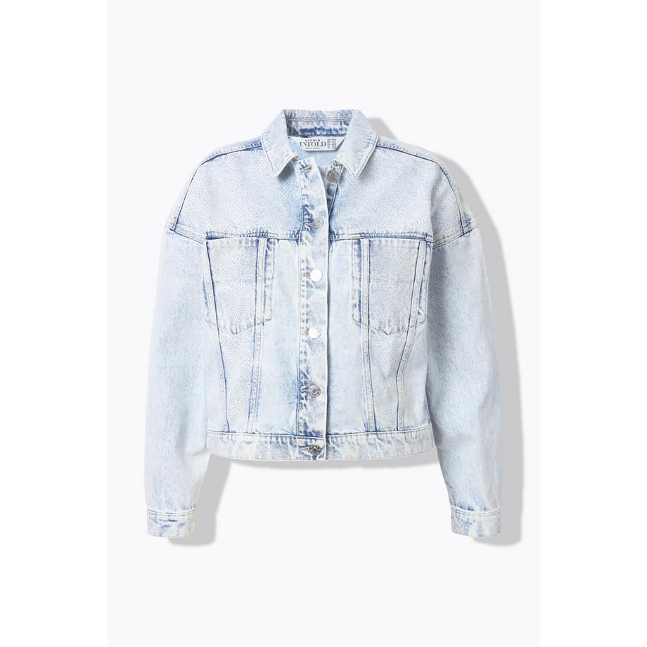 Studio Untold Giacca di jeans oversize Applicazioni brillanti  