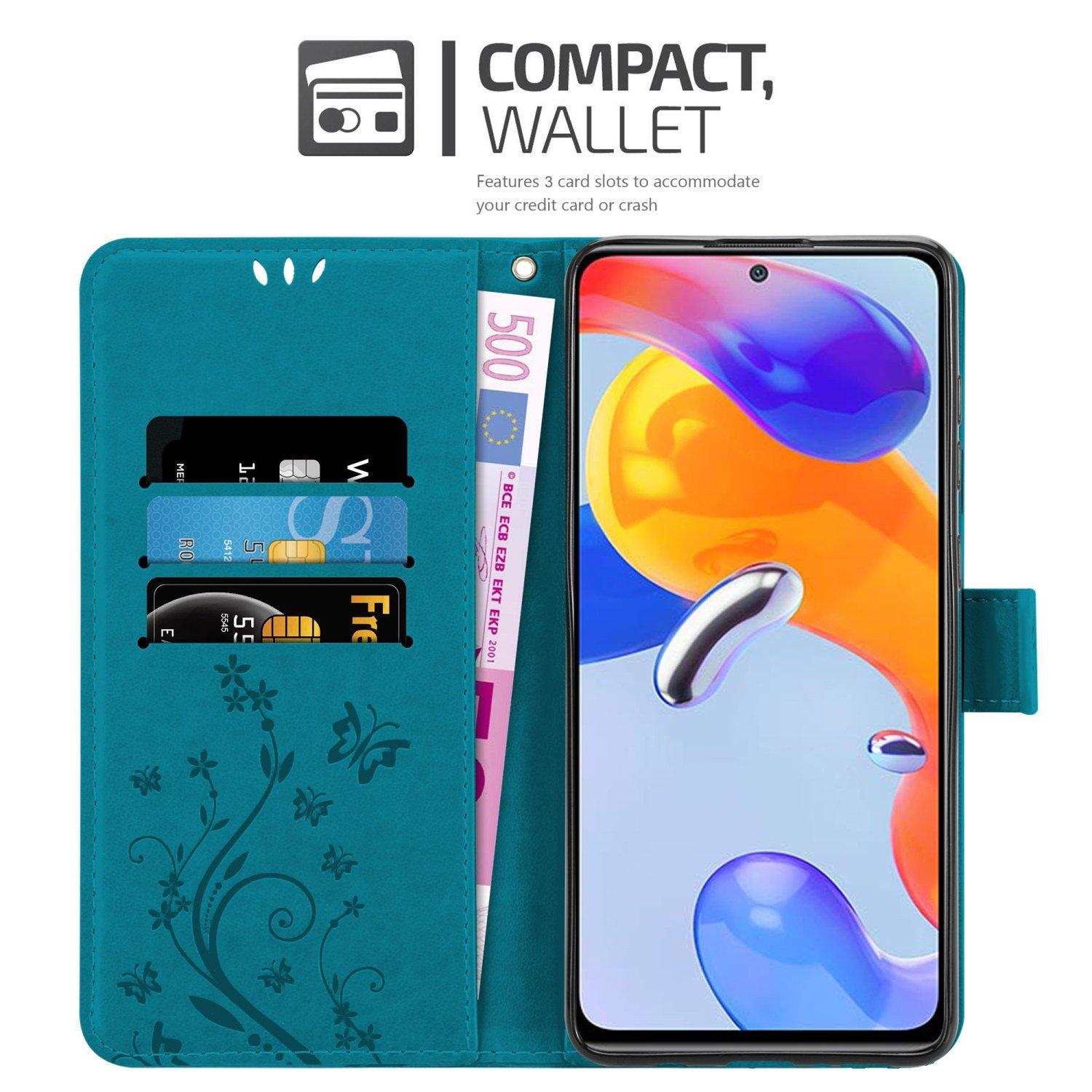 Cadorabo  Hülle für Xiaomi RedMi NOTE 11 PRO 4G  5G Blumen Design Magnetverschluss 