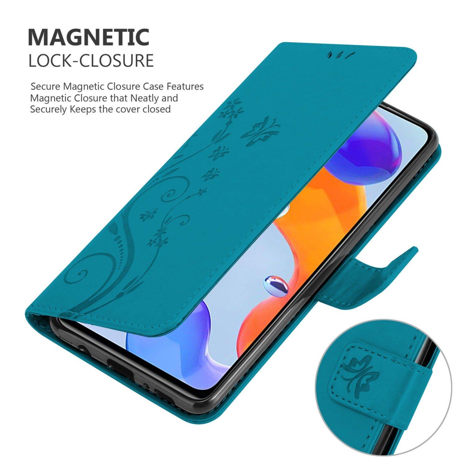 Cadorabo  Hülle für Xiaomi RedMi NOTE 11 PRO 4G  5G Blumen Design Magnetverschluss 