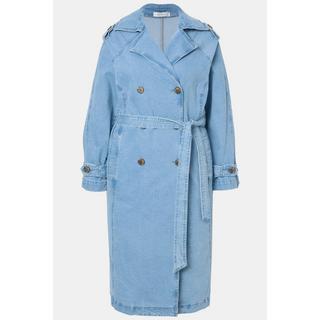 Studio Untold Jeans Trenchcoat A-Linie Revers Bindegürtel  
