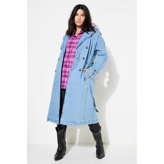 Studio Untold  Trench di jeans dal taglio svasato con revers e cintura 