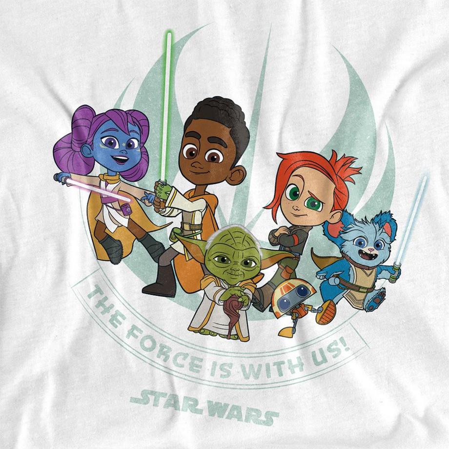STAR WARS Star Wars Young Jedi Adventure The Force Is With Us T-Shirt a Maniche Lunghe  