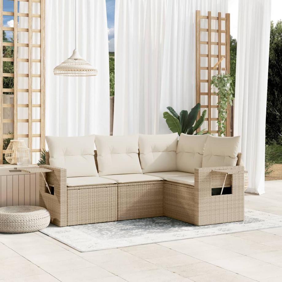 VidaXL Ensemble de canapés de jardin rotin synthétique  