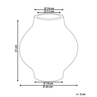 Beliani Blumenvase aus Terrakotta Klassisch MAGAN  