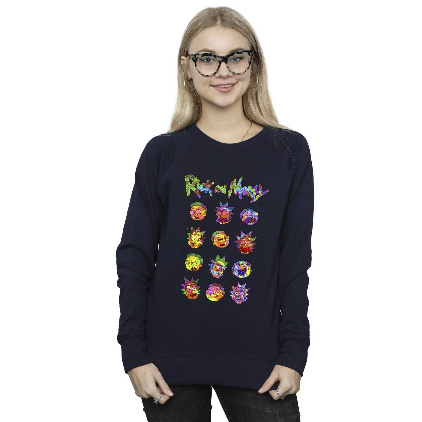 Rick And Morty  Tie Dye Faces Sweatshirt 