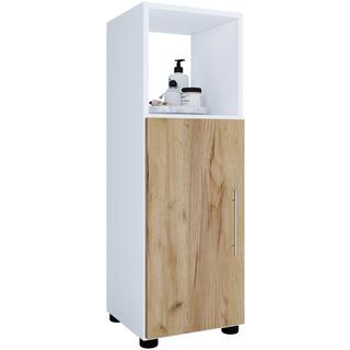 VCM Holz Midischrank | Badschrank mit offenem Fach und einer Drehtür | Maße H. 93 x B. 31 x T. 30 cm | Midischrank - Flandu  