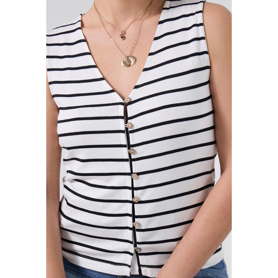 Joe Browns Gilet a Righe in Maglia con Bottoni  