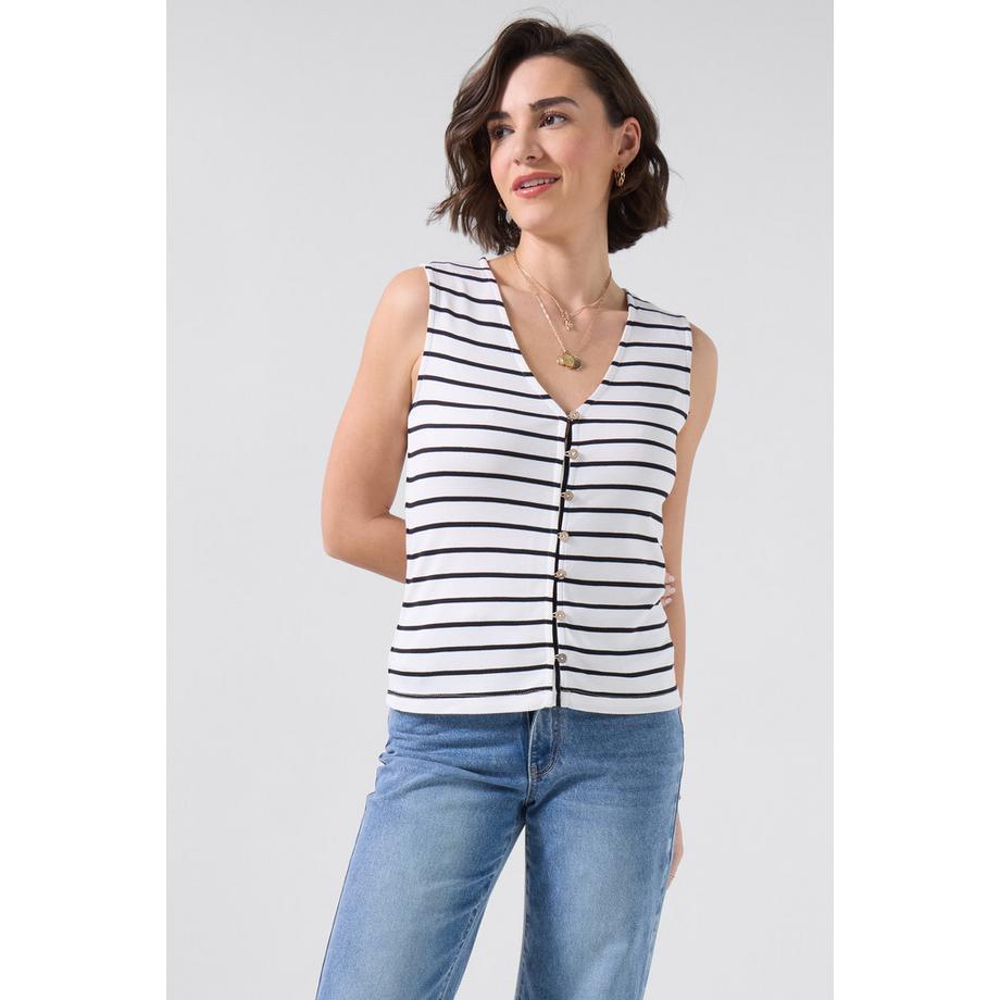 Joe Browns Gilet a Righe in Maglia con Bottoni  