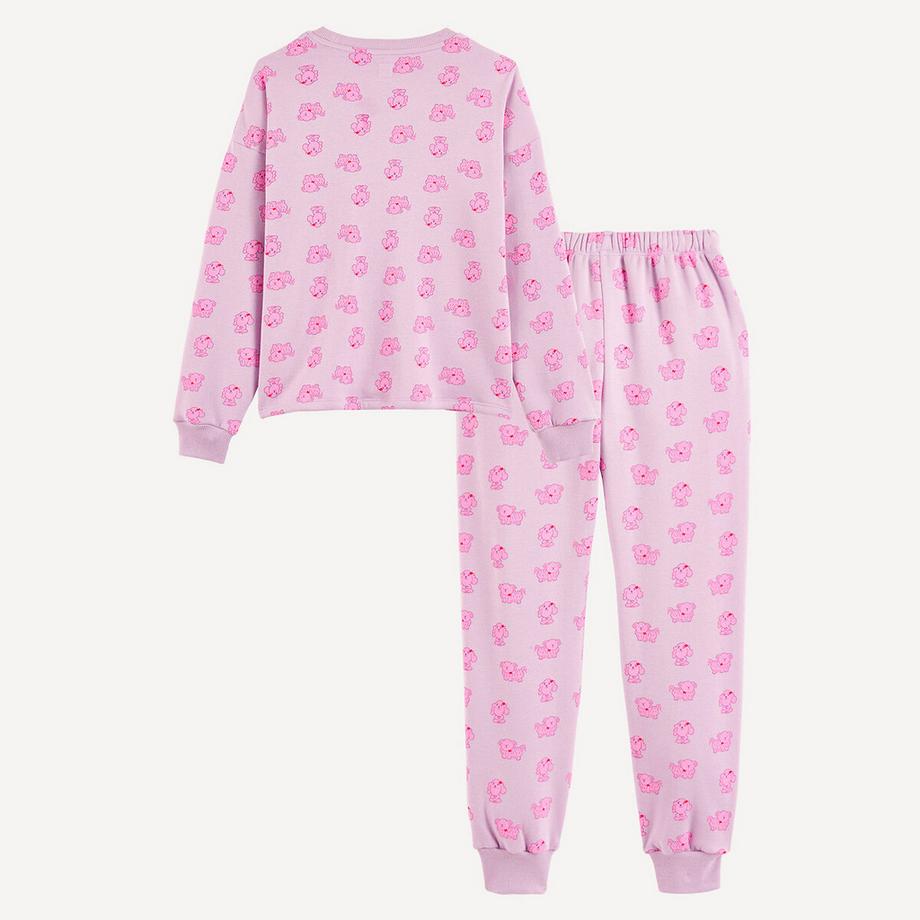La Redoute Collections  Pyjama aus Sweatstoff mit kuschelig angerauter Innenseite und Hundeprint 