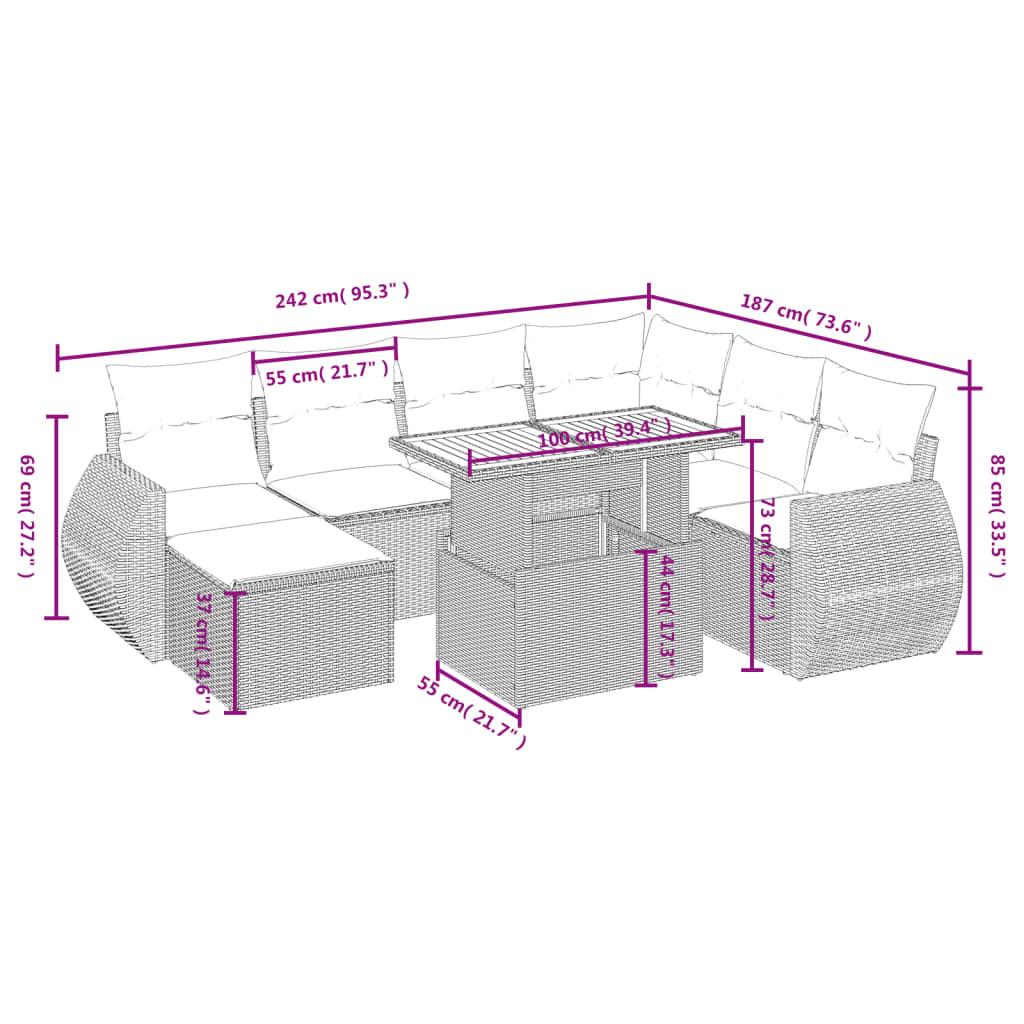 VidaXL Ensemble de canapés de jardin rotin synthétique  