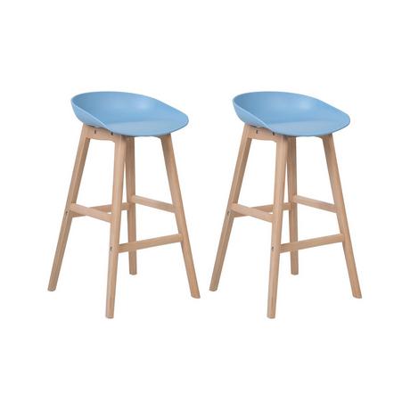 Beliani Lot de 2 chaises de bar en Polypropylène Moderne MICCO  