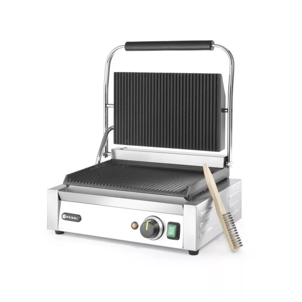 Hendi - Contact panini contact-grill rainuré 2200W 263655