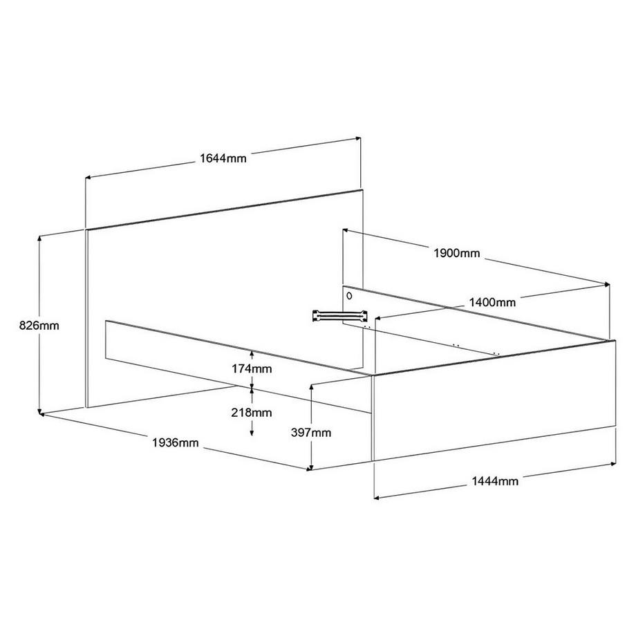 Vente-unique Letto con 2 cassetti 140 x 190 cm Naturale e Bianco lucido - VELONA  