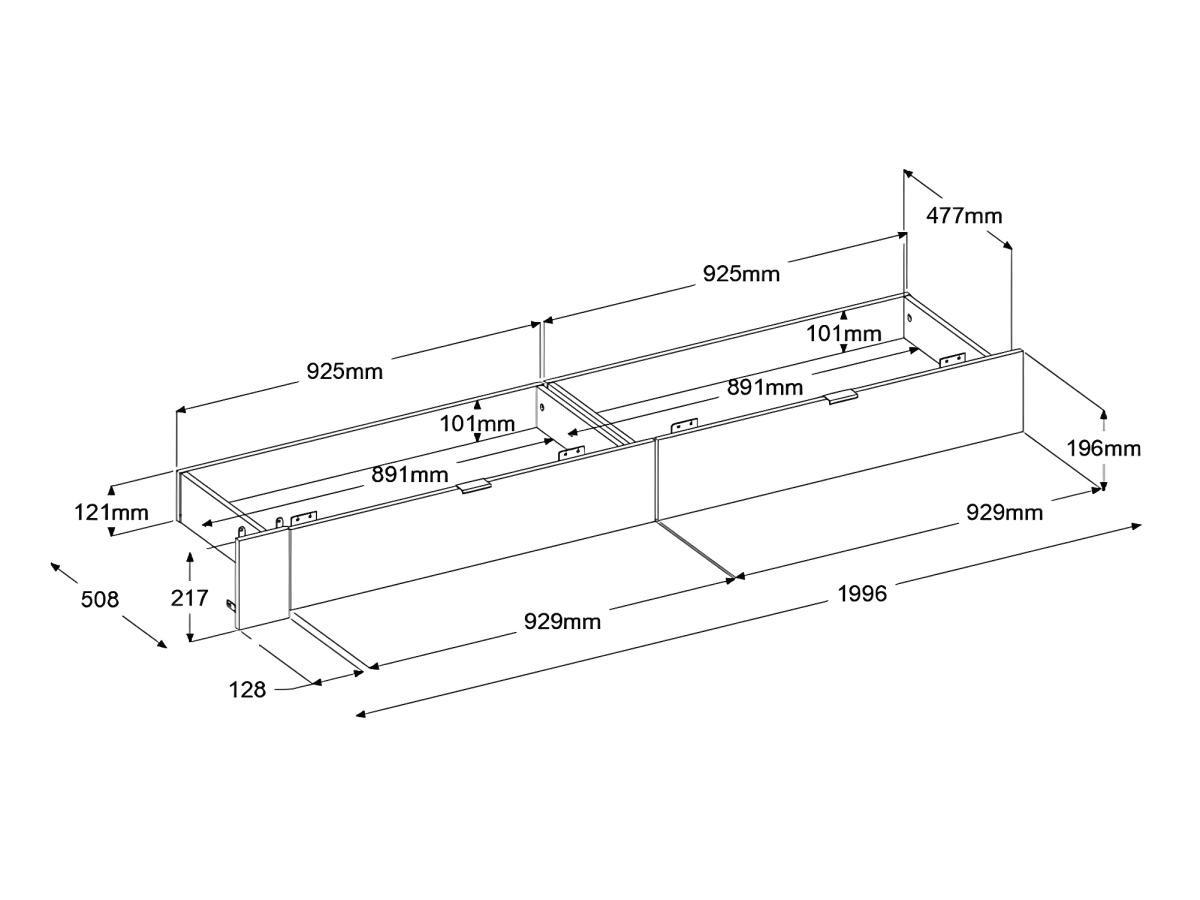 Vente-unique Bett mit 2 Schubladen - 140 x 190 cm - Holzfarben & glänzend - VELONA  