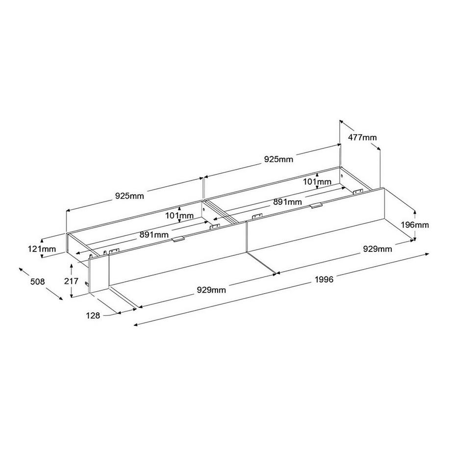 Vente-unique Letto con 2 cassetti 140 x 190 cm Naturale e Bianco lucido - VELONA  