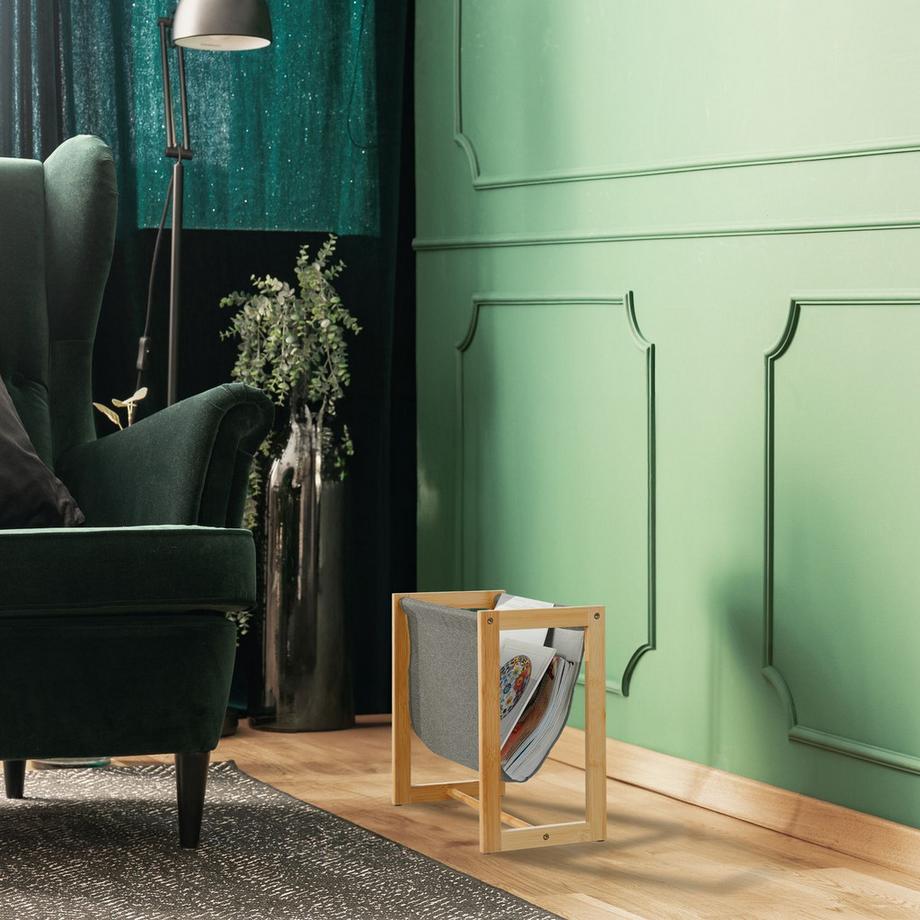 Northio Porta riviste in bambù e tessuto  