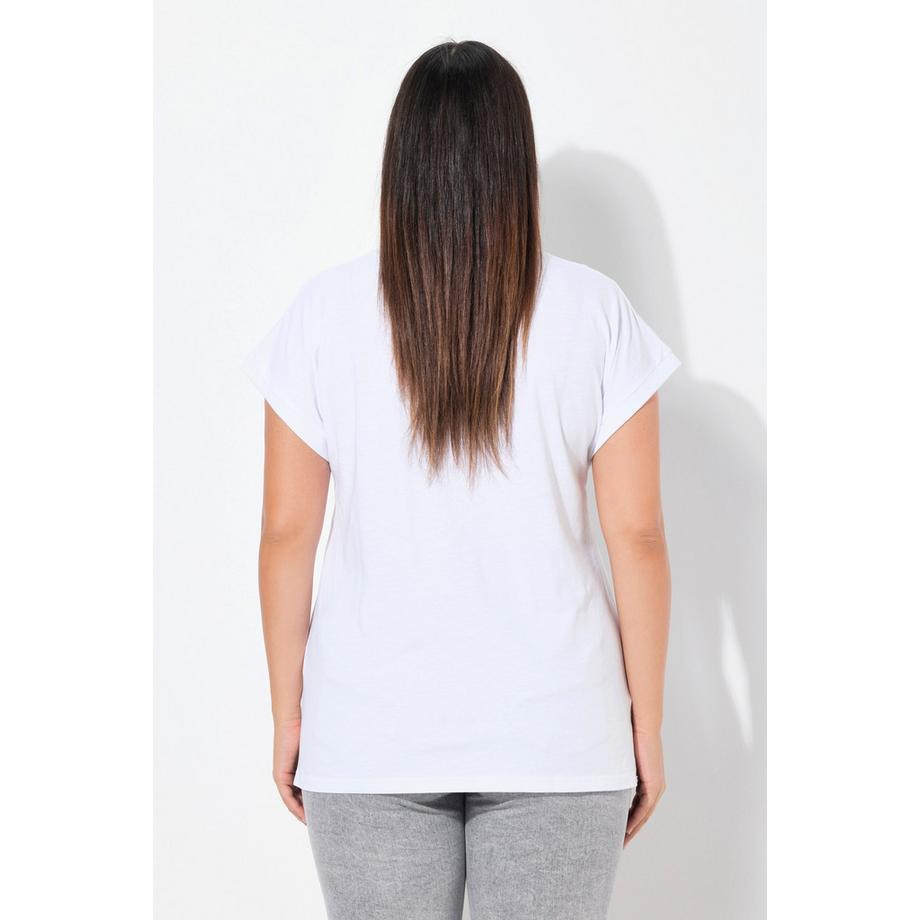 Ulla Popken Oversized LOVE Print Halbarm T-Shirt  