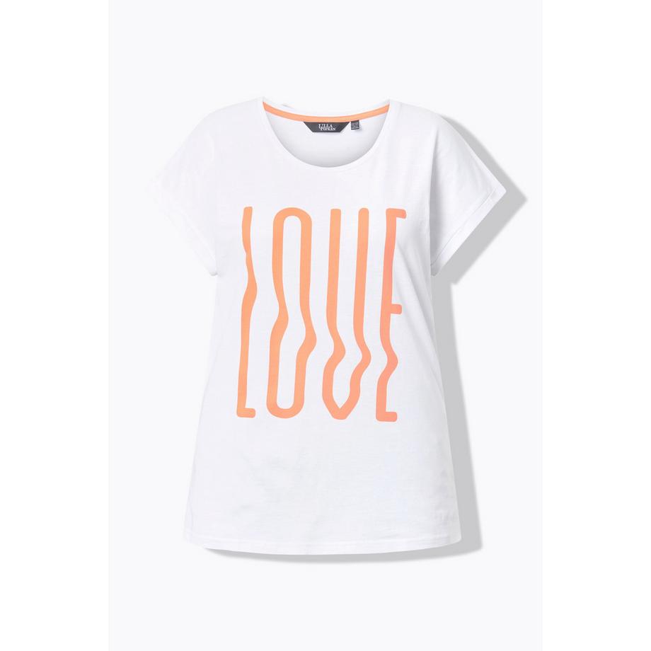 Ulla Popken Oversized LOVE Print Halbarm T-Shirt  
