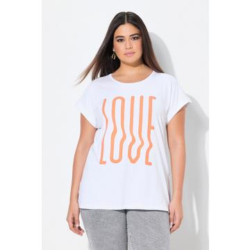 T-shirt dal taglio oversize con LOVE, scollo a girocollo e mezze maniche