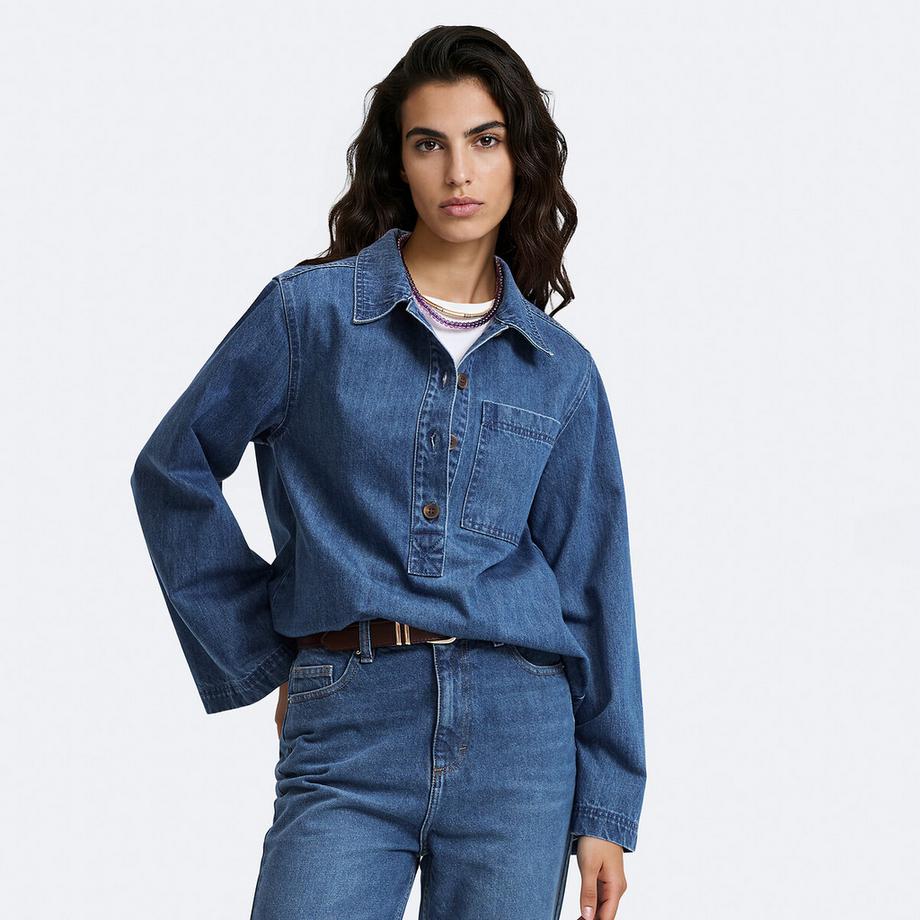 Chemise esprit vareuse en jean