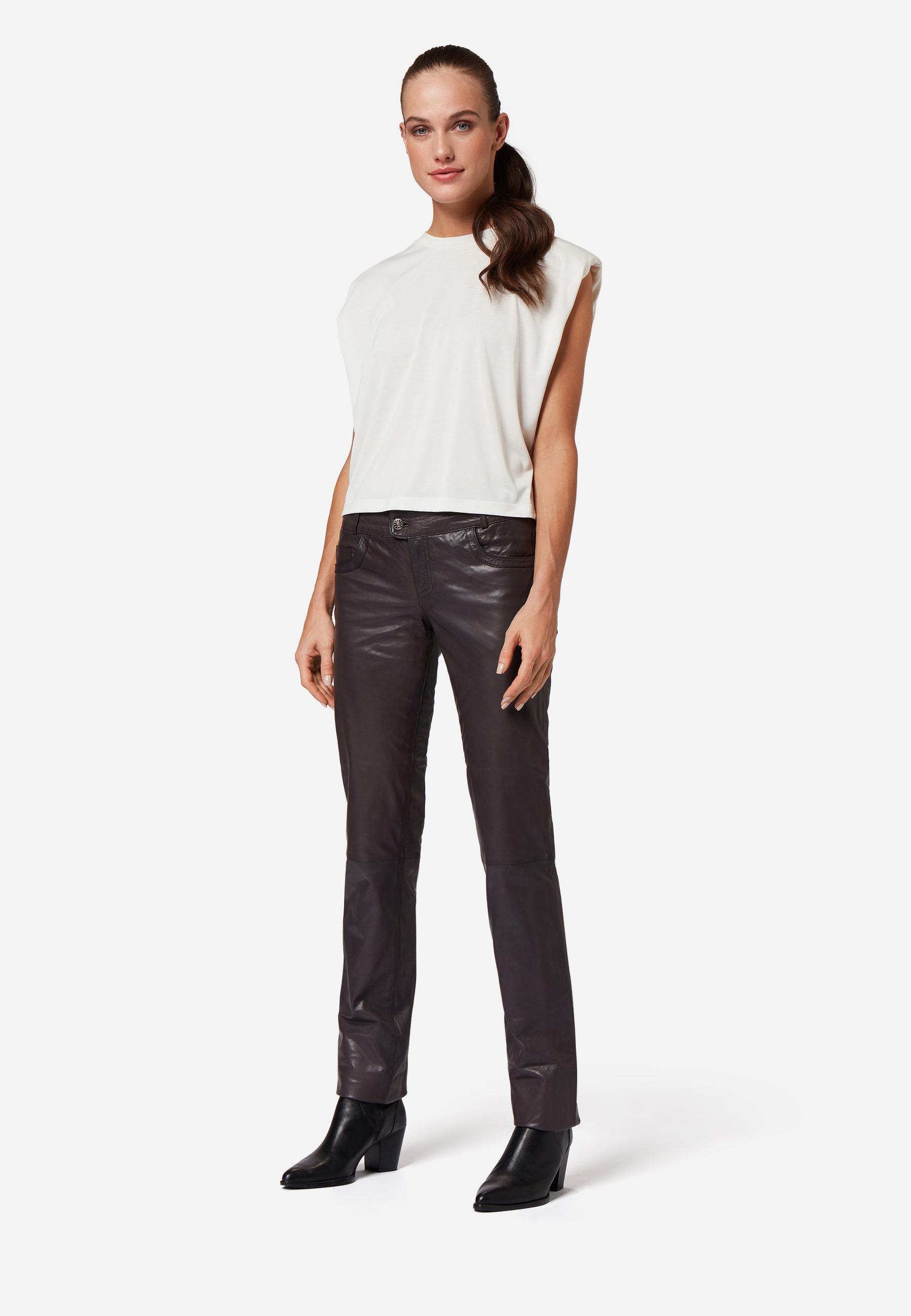 RICANO  Pantalon en cuir  Triston-B, style classique à 5 poches 