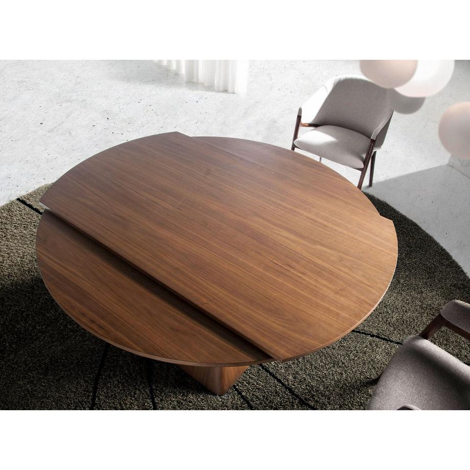 ANGEL CERDA Ausziehbarer Esstisch runde Walnuss  