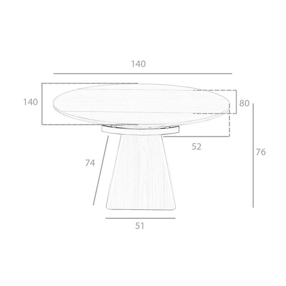 ANGEL CERDA Ausziehbarer Esstisch runde Walnuss  