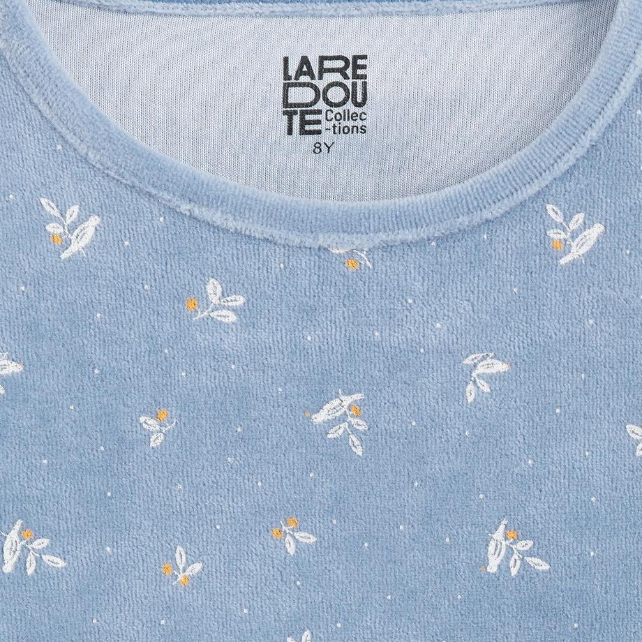 La Redoute Collections  Pyjama en velours imprimé feuillage et oiseaux 