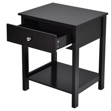 Comodino Comodino moderno a 2 livelli con cassetto nero