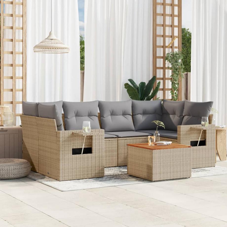 VidaXL Ensemble de canapés de jardin rotin synthétique  