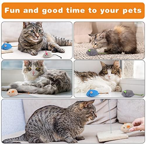 Alopini  Katzenspielzeug Maus, 9 Stück Plüschmaus mit Katzenminze, interaktives Katzenspielzeug für Katzen und Kätzchen 